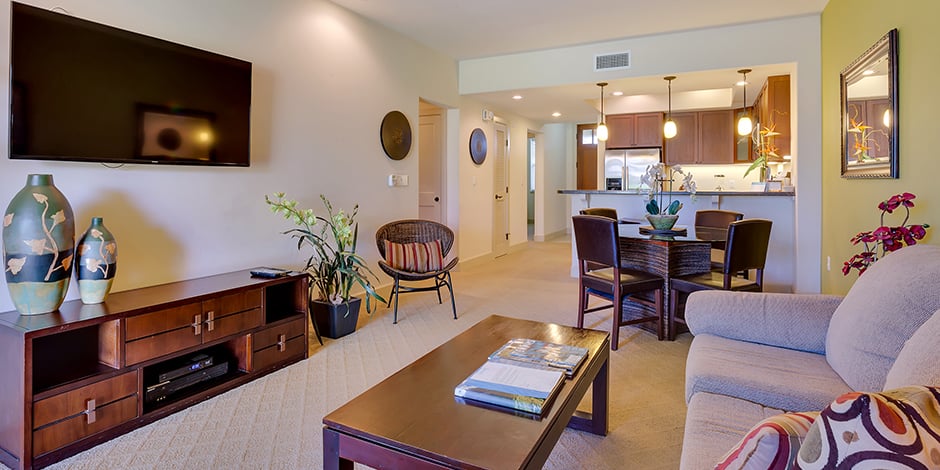 Interior livingroom at Halii Kai at Waikoloa